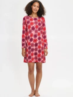 AMARA lyhyt pitkähihainen yöpaita - punainen