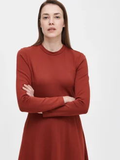 ARKKI pitkä trikoomekko - ruskea