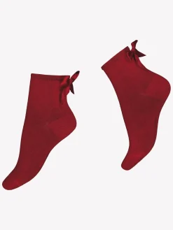 BRIELLE nilkkasukat rusetilla - punainen