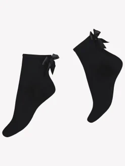 BRIELLE nilkkasukat rusetilla - musta