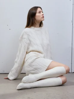 CIANA WOOL polvisukat - valkoinen