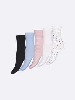 COTTON BASIC nilkkasukat, 5 paria - monivärinen