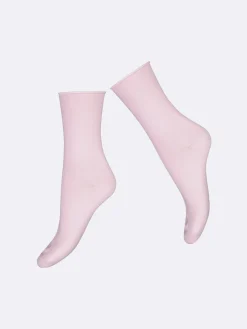 COTTON COMFORT CUFF nilkkasukat - vaaleanpunainen