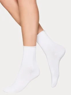 COTTON COMFORT sukat, 2 paria - musta/valkoinen