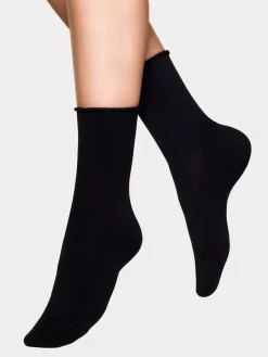 COTTON COMFORT sukat, 2 paria - musta/valkoinen