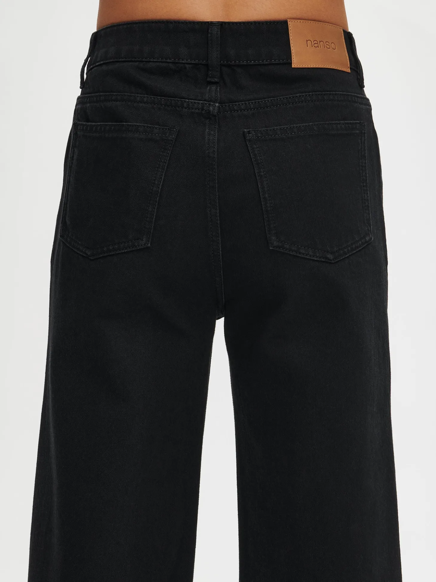 CROPPED LEVEE farkut - musta