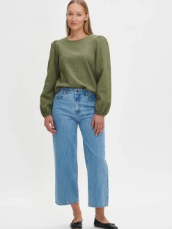 CROPPED LEVEE farkut - vaaleansininen