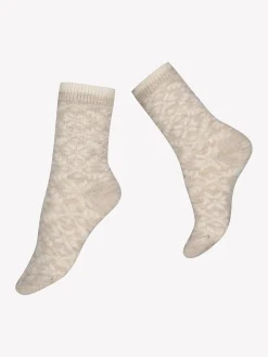 EDDA WOOL nilkkasukat - meleerattu beige