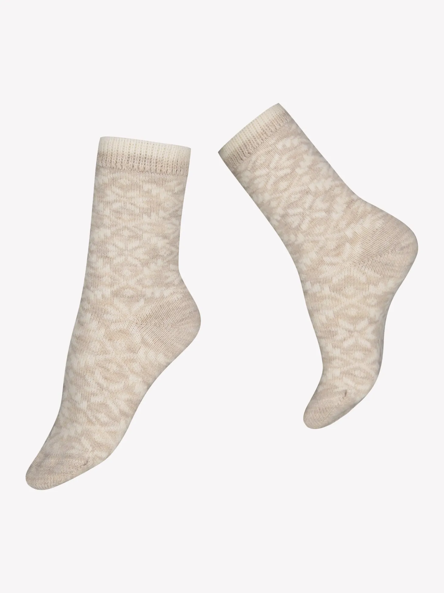 EDDA WOOL nilkkasukat - meleerattu beige