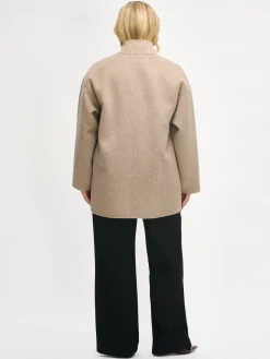 ELLA lyhyt villakangastakki - beige