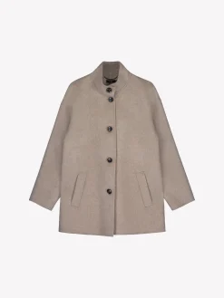 ELLA lyhyt villakangastakki - beige