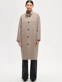 ELLE pitkä villakangastakki - beige