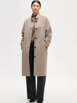 ELLE pitkä villakangastakki - beige