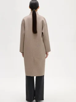 ELLE pitkä villakangastakki - beige