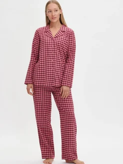 FLANELLI pyjamapaita - pinkki-burgundi