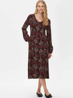 JALAVA trikoomekko - punaruskea