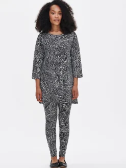 JÄLKI leggingsit - mustavalkoinen