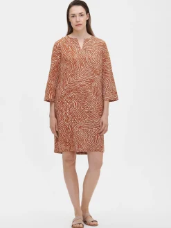 JÄLKI lyhyt kangasmekko - ruskea