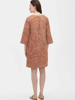 JÄLKI lyhyt kangasmekko - ruskea