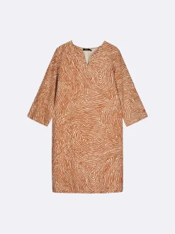 JÄLKI lyhyt kangasmekko - ruskea