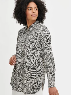 JÄLKI paitapusero - musta-luonnonvalkoinen