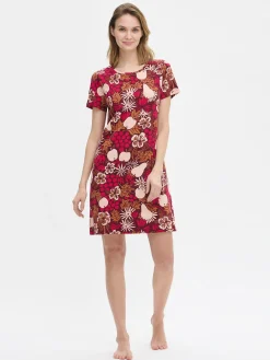 JUHLA lyhyt lyhythihainen yöpaita - ruskea