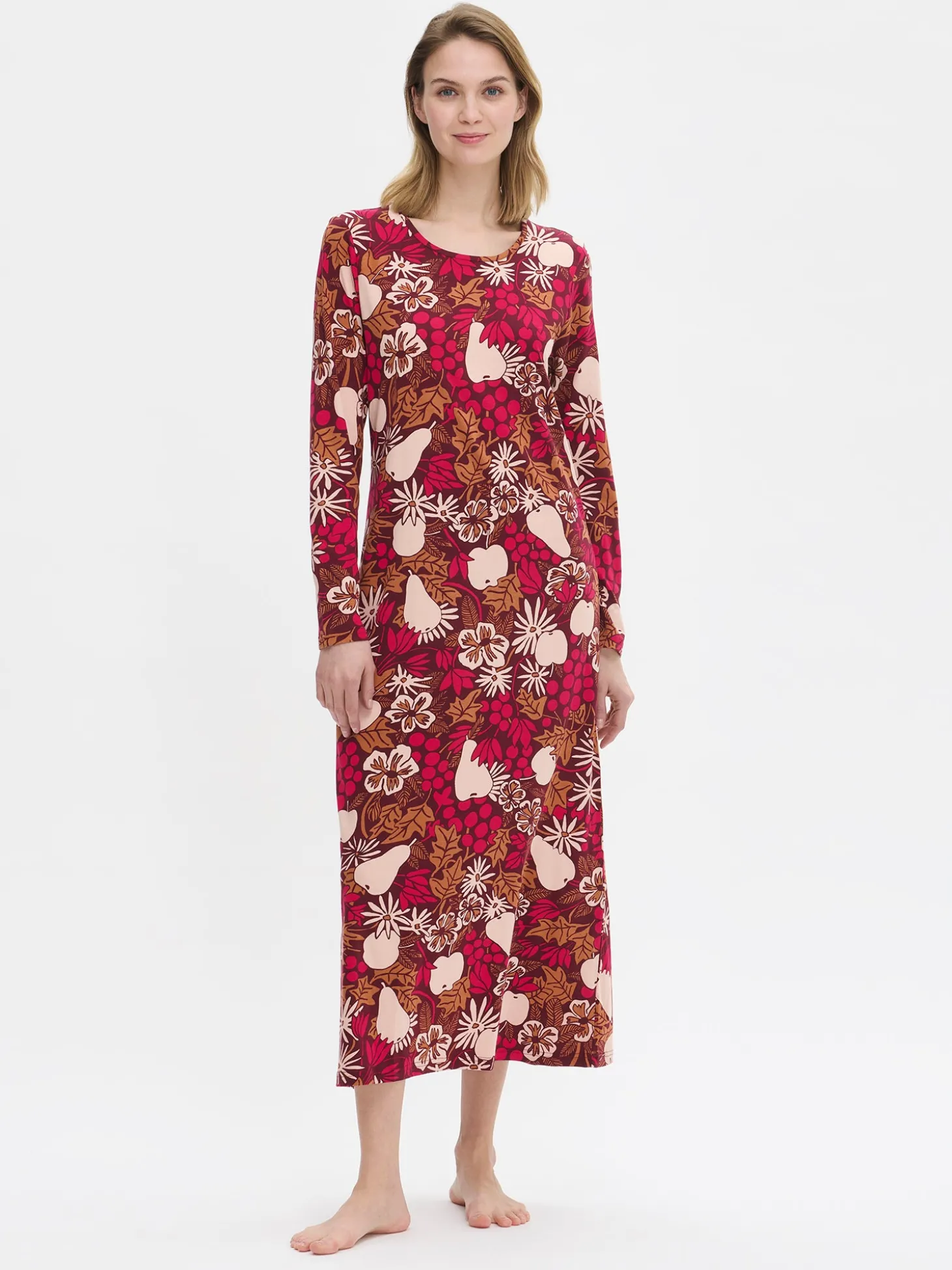 JUHLA pitkä yöpaita - ruskea