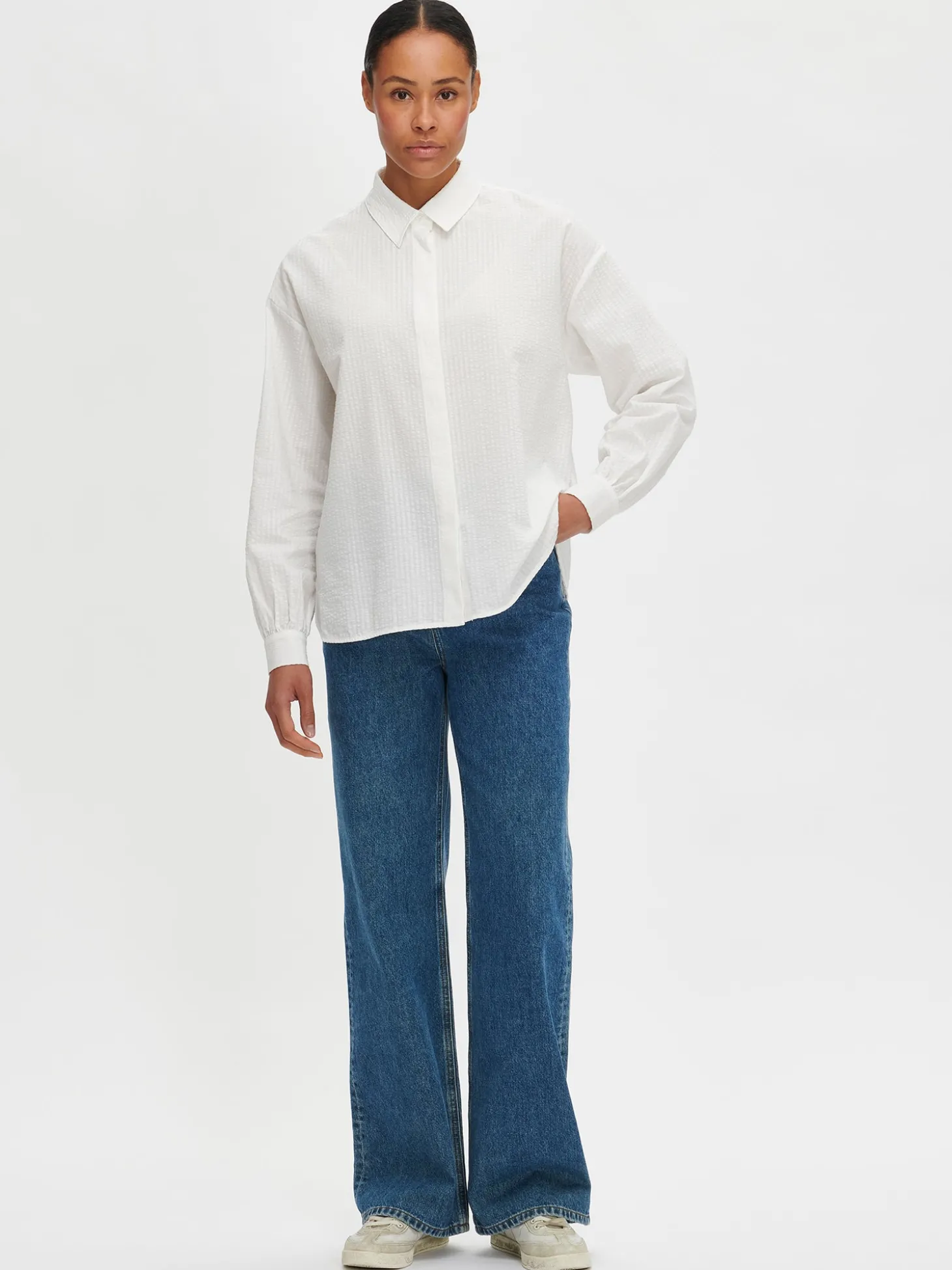 JUSTIINSA paitapusero - valkoinen