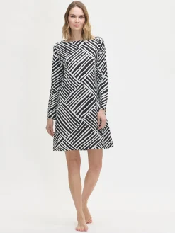 KAISLI pitkähihainen lyhyt yöpaita - musta