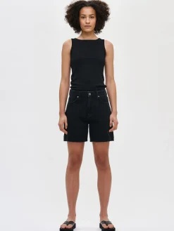 KAMILLA farkkushortsit - tummanharmaa