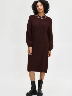 KARAMELLI neulemekko - tummanruskea