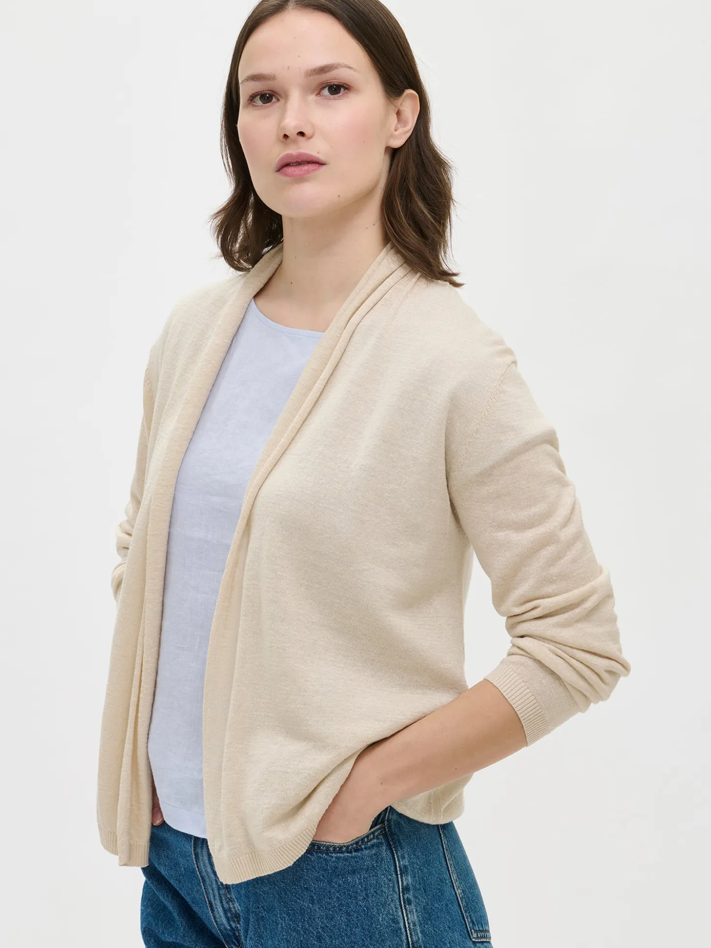 KARINA lyhyt neuletakki - beige