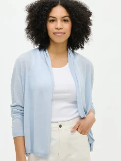 KARINA lyhyt neuletakki - vaaleansininen