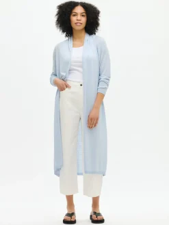 KARINA pitkä neuletakki - vaaleansininen