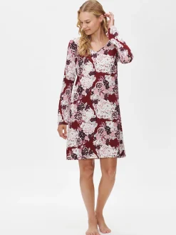 KRANSSI lyhyt yöpaita - viininpunainen