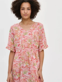 KREETA pitkä kangasmekko - monivärinen