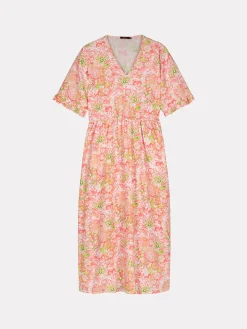 KREETA pitkä kangasmekko - monivärinen