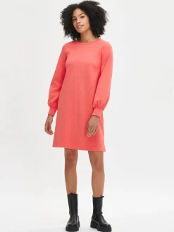 LEIJA pitkähihainen mekko - punainen