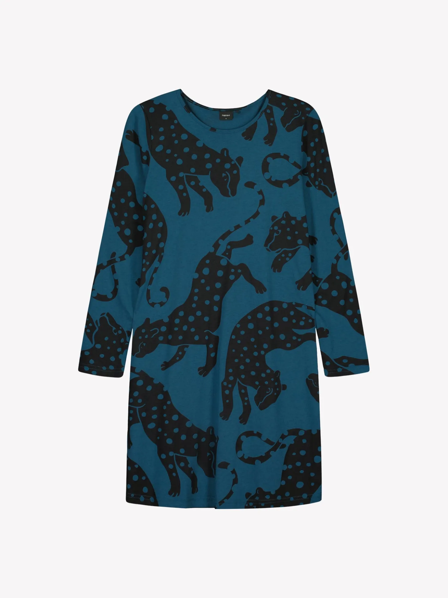 LEONORA lyhyt pitkähihainen yöpaita - sininen