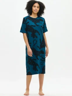 LEONORA pitkä yöpaita - sininen