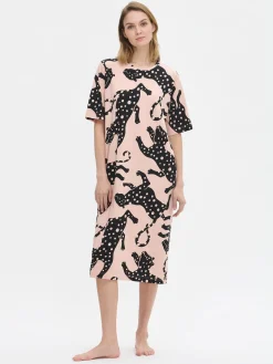 LEONORA pitkä yöpaita - vaaleanpunainen