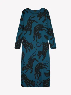LEONORA pitkähihainen pitkä yöpaita – sininen