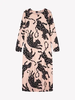 LEONORA pitkähihainen pitkä yöpaita – vaaleanpunainen