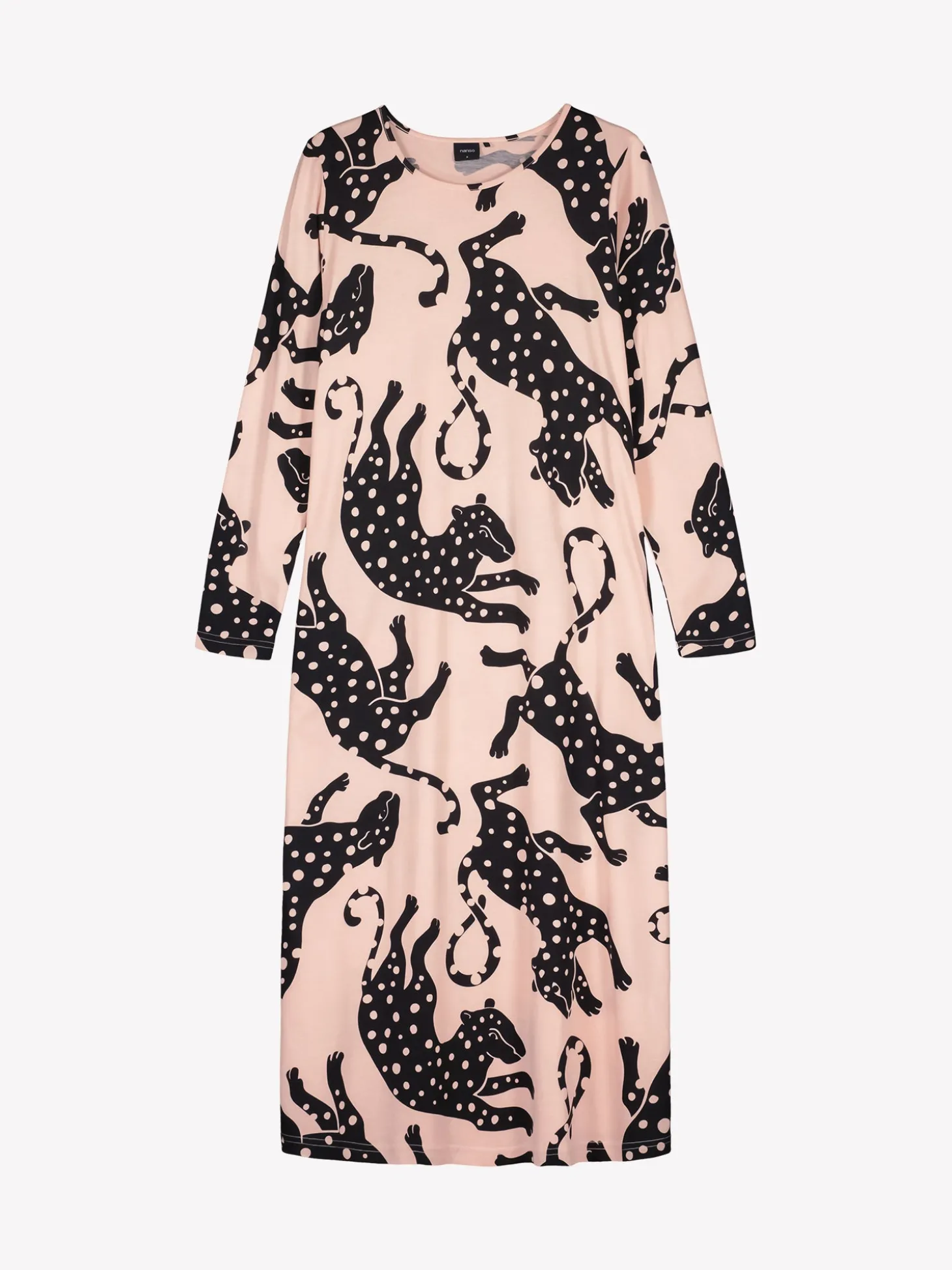 LEONORA pitkähihainen pitkä yöpaita – vaaleanpunainen