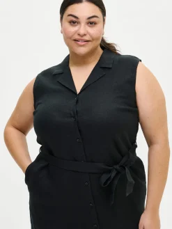 LIN pellavamekko - musta