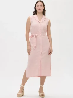 LIN pellavamekko - vaaleanpunainen