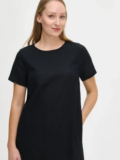 LIN pitkä pellavamekko - musta