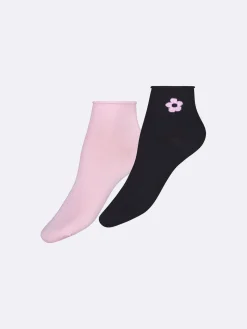 LIVIA lyhyet nilkkasukat, 2 paria - musta