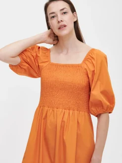 LUISA pitkä kangasmekko - oranssi