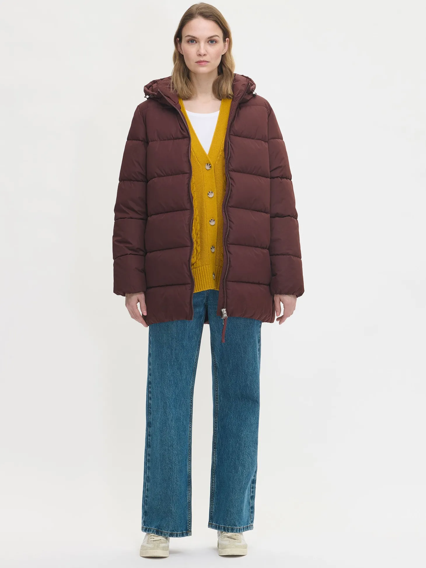 LUMI lyhyt toppatakki - Tummanruskea